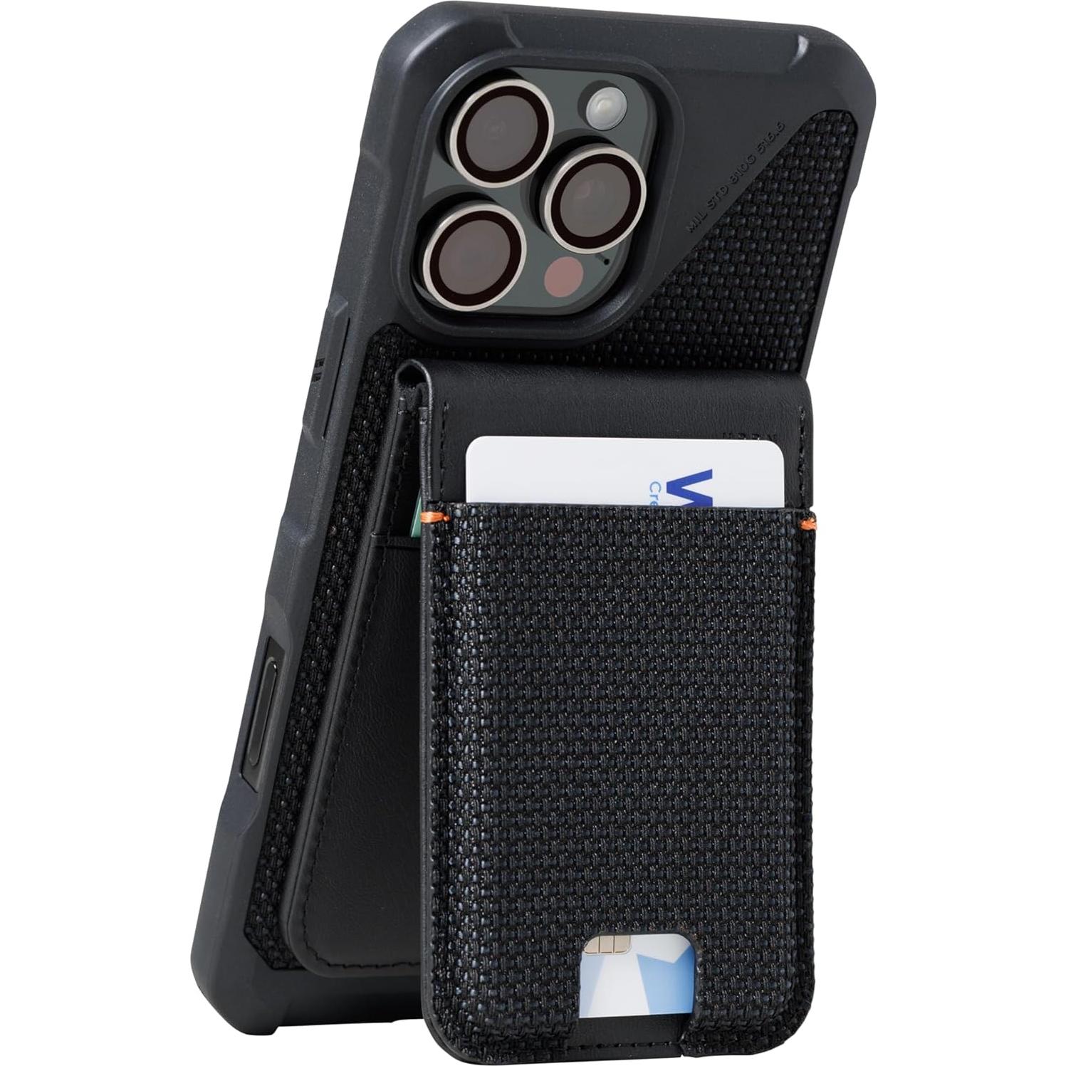 Cartera delgada UAG Metropolis Kevlar Negra con soporte MagSafe