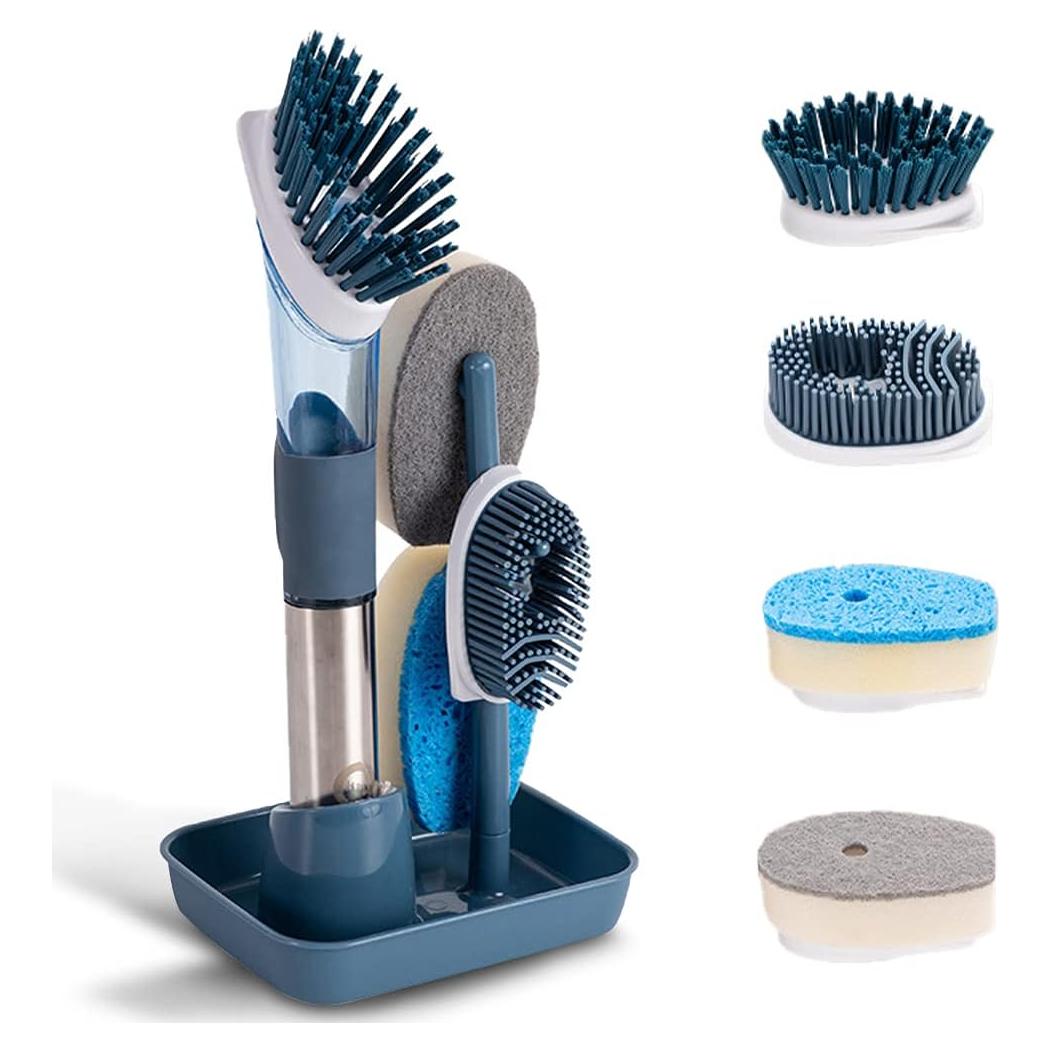 Juego de Cepillos para Limpiar Platos QUTHZZHY con Dispensador
