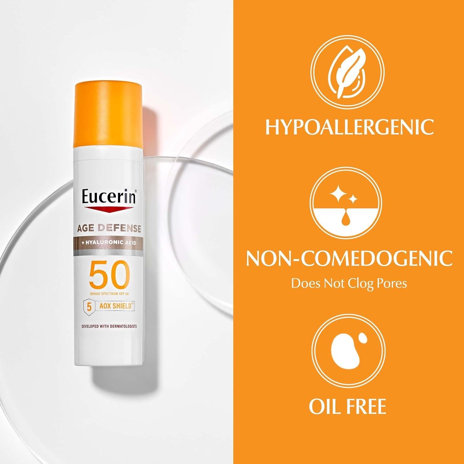 Protector Solar Eucerin SPF 50 + Hidratación Ácido Hialurónico