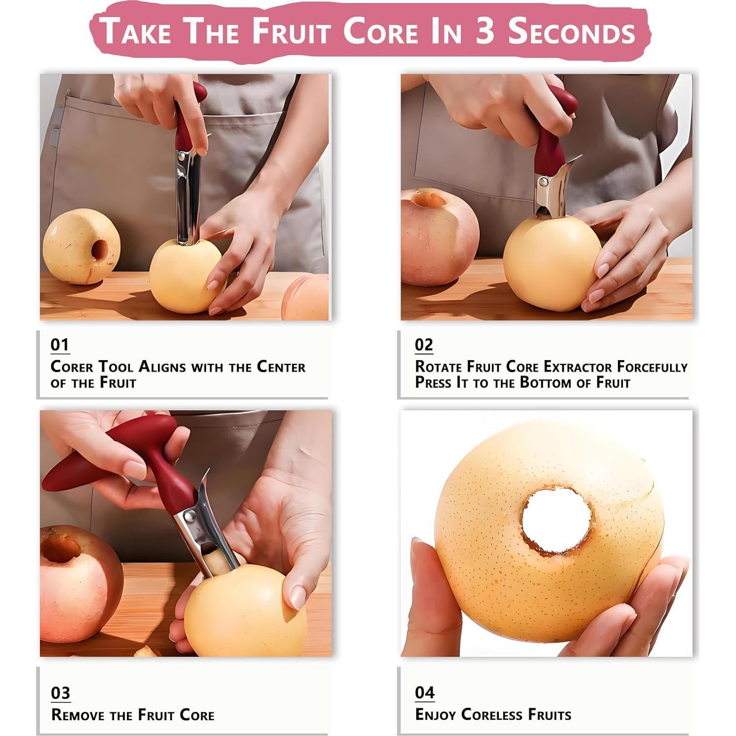 Descorazonador de Manzanas Kesttenn Acero Inoxidable Rojo