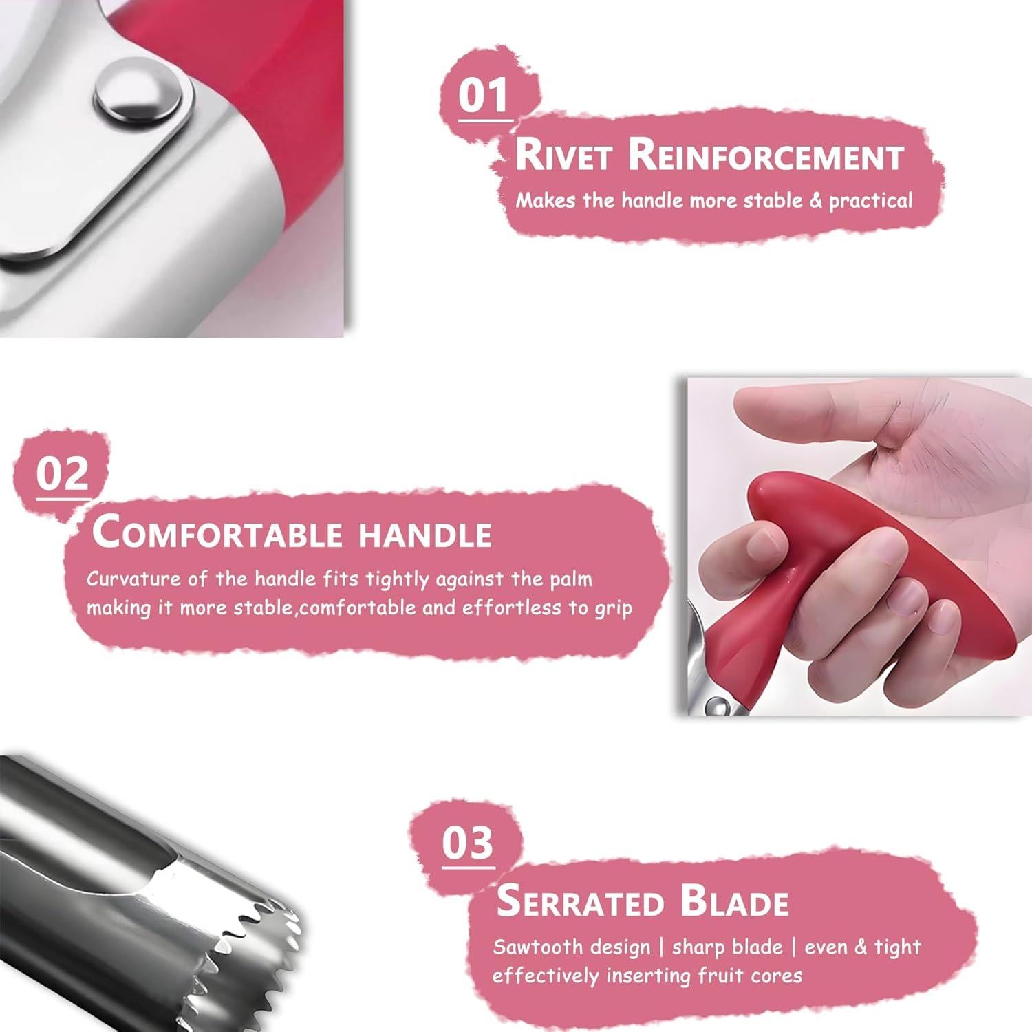 Descorazonador de Manzanas Kesttenn Acero Inoxidable Rojo