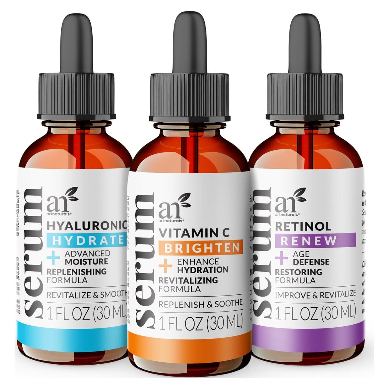 Set Antienvejecimiento ArtNaturals Vitamina C y Retinol 3x30ml