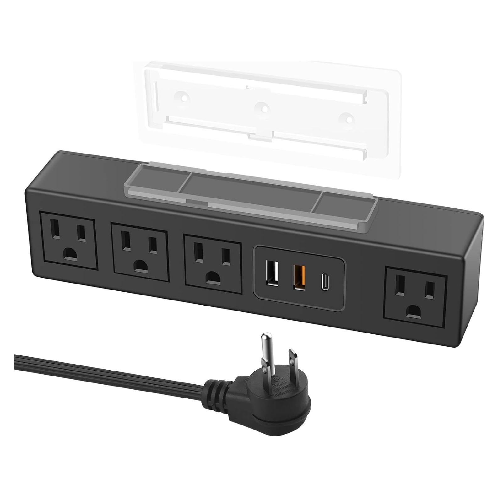 Regleta de Alimentación HHSOET Bajo Escritorio 4 Salidas USB C/A