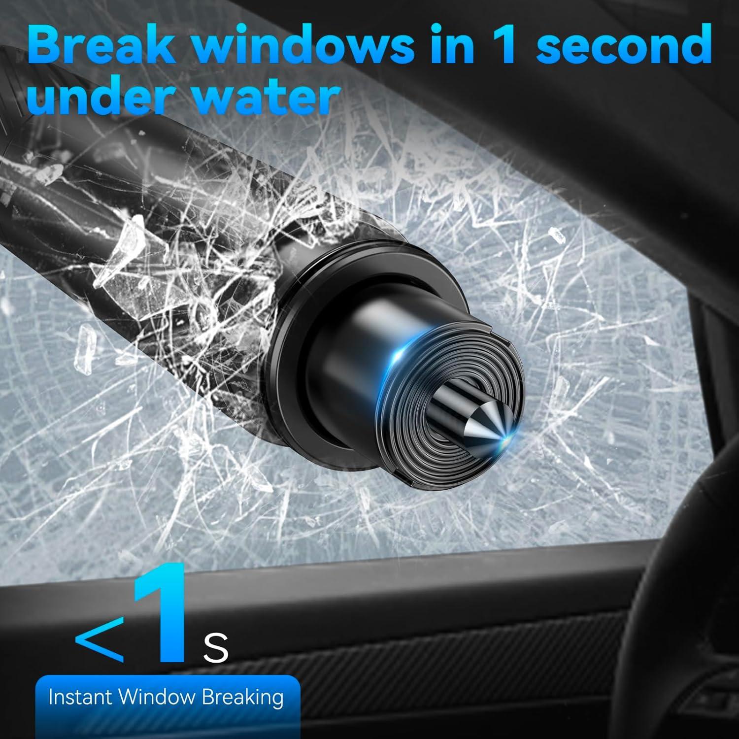 Herramienta de Escape Gemgong 2 en 1 - Rompe Ventanas y Cortador de Cinturón