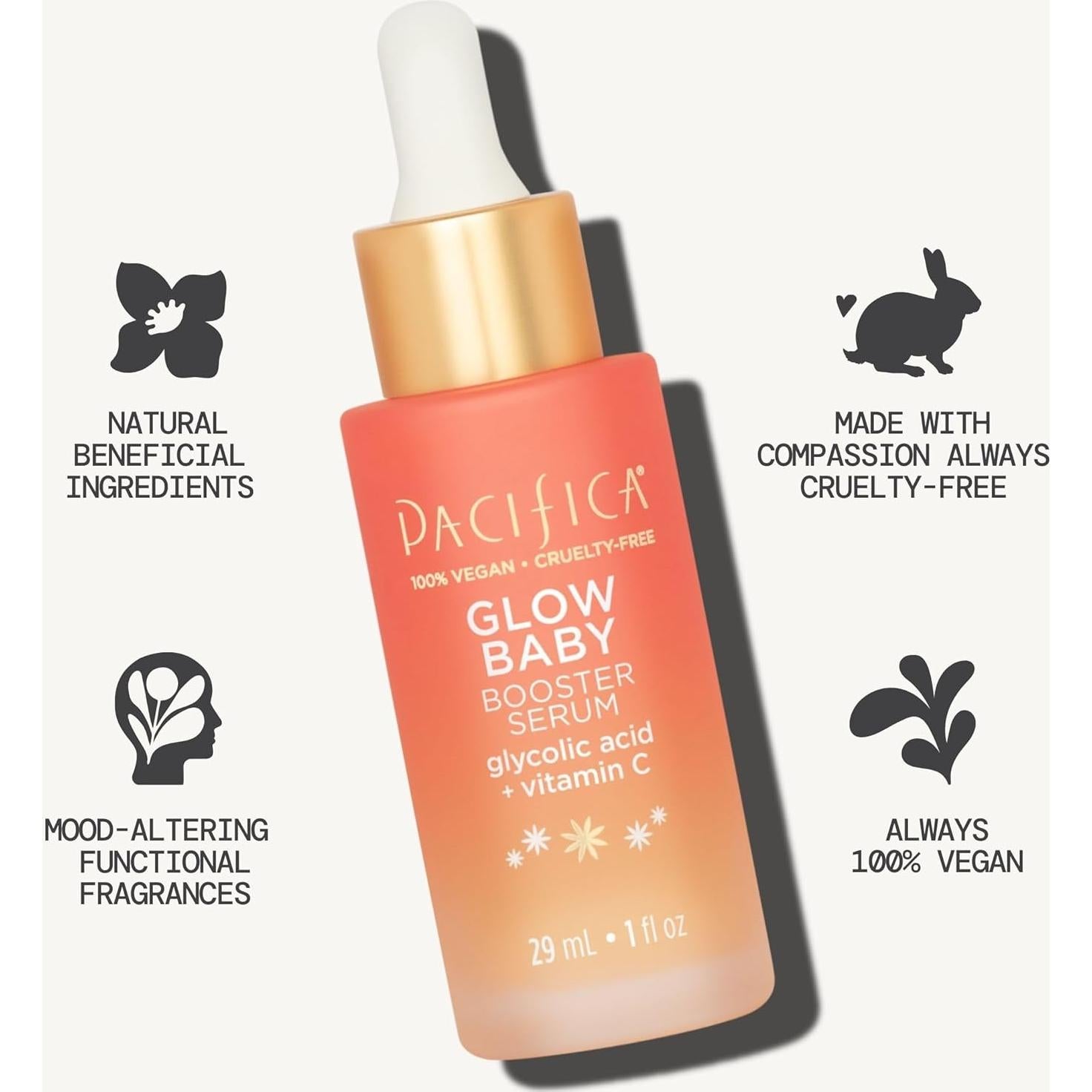 Suero Facial Glow Baby Pacifica - Vitamina C y AHA 109g