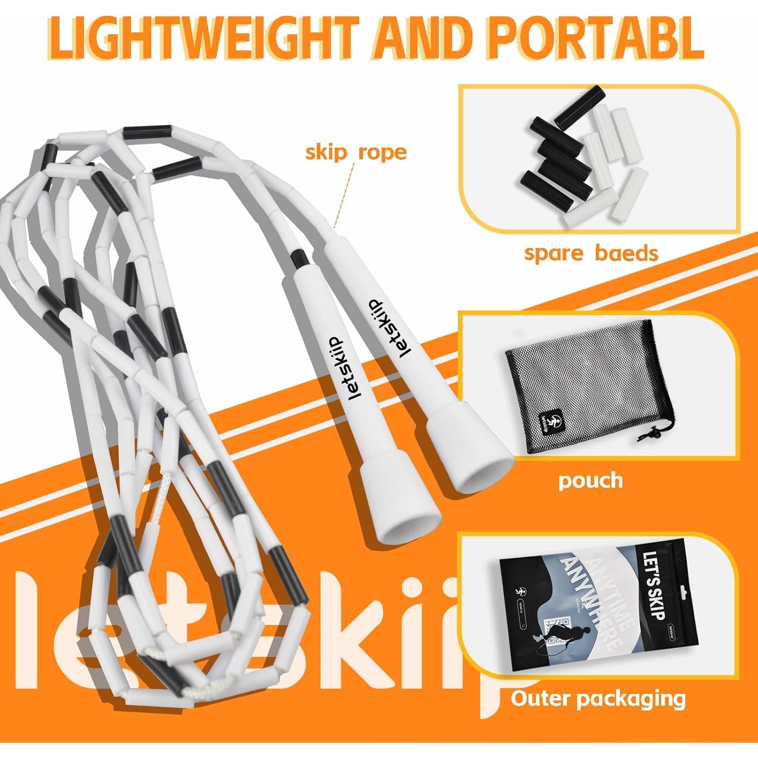 Cuerda de Salto Ajustable letskiip con Cuentas - 3.05 m