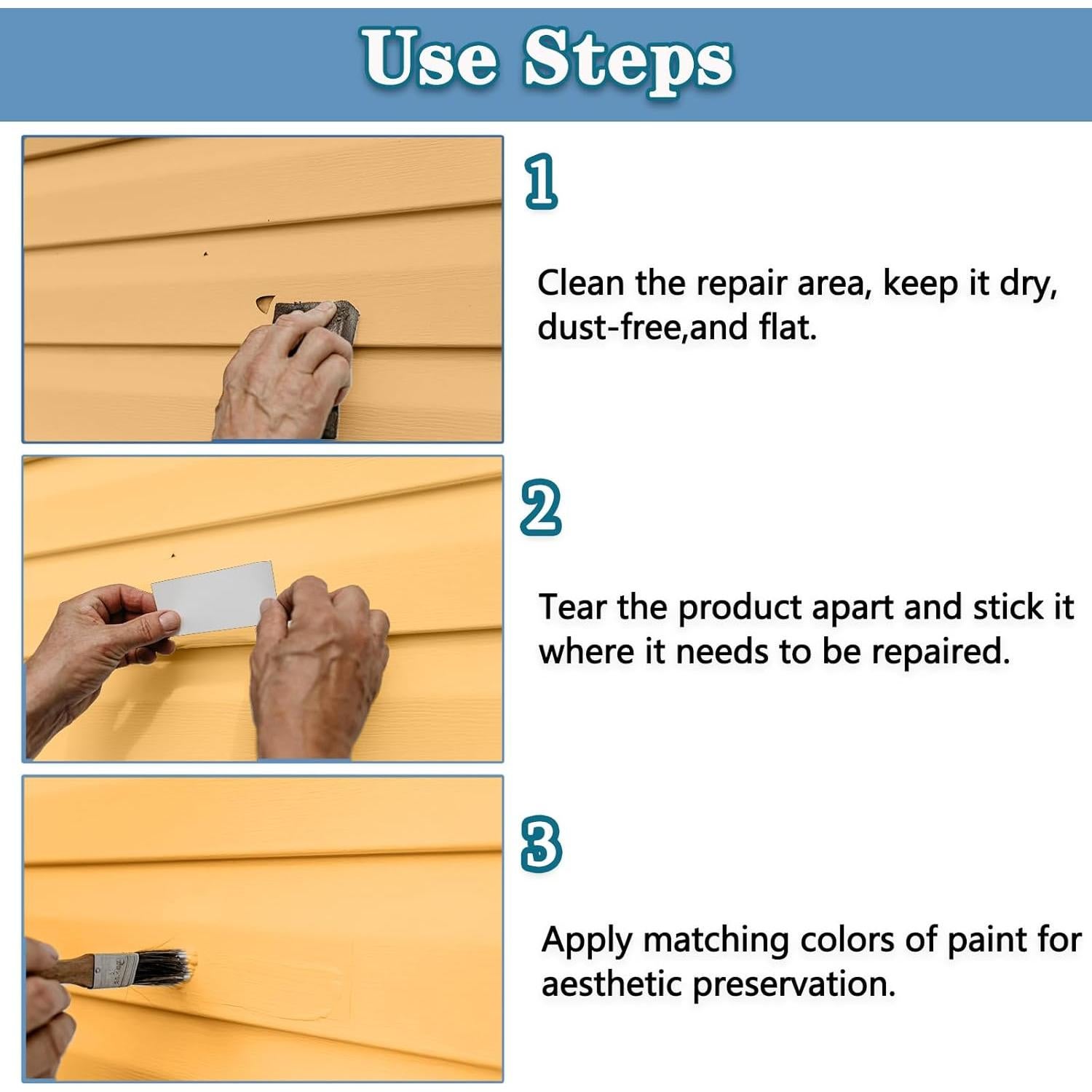 Kit de Parche de Reparación de Vinilo Autoadhesivo - 6 Piezas