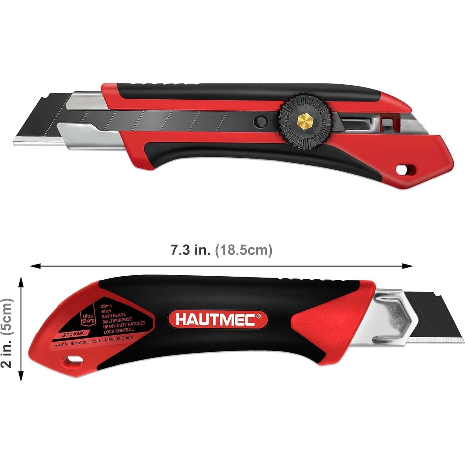 Cuchillo Utilitario Extra Pesado HAUTMEC 25mm Antideslizante