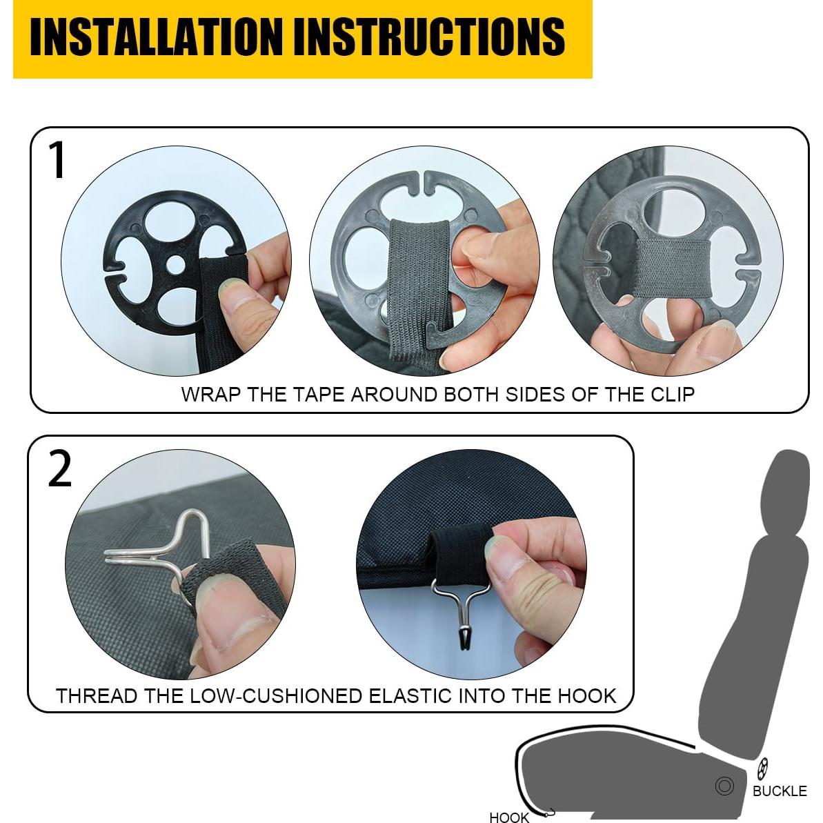 Funda de Asiento de Coche DUSCOKE Lino Antideslizante 49.7x49.1cm