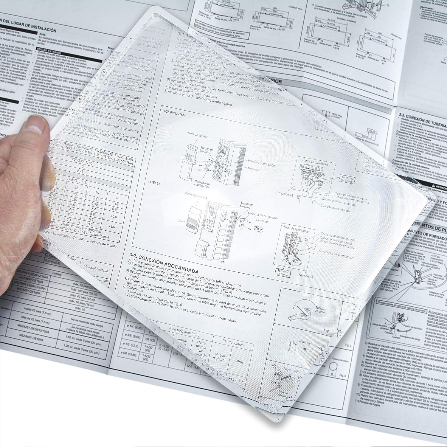 Lupas de Página Carson 2x Set de 8 Marco Rígido 21.6x27.9 cm