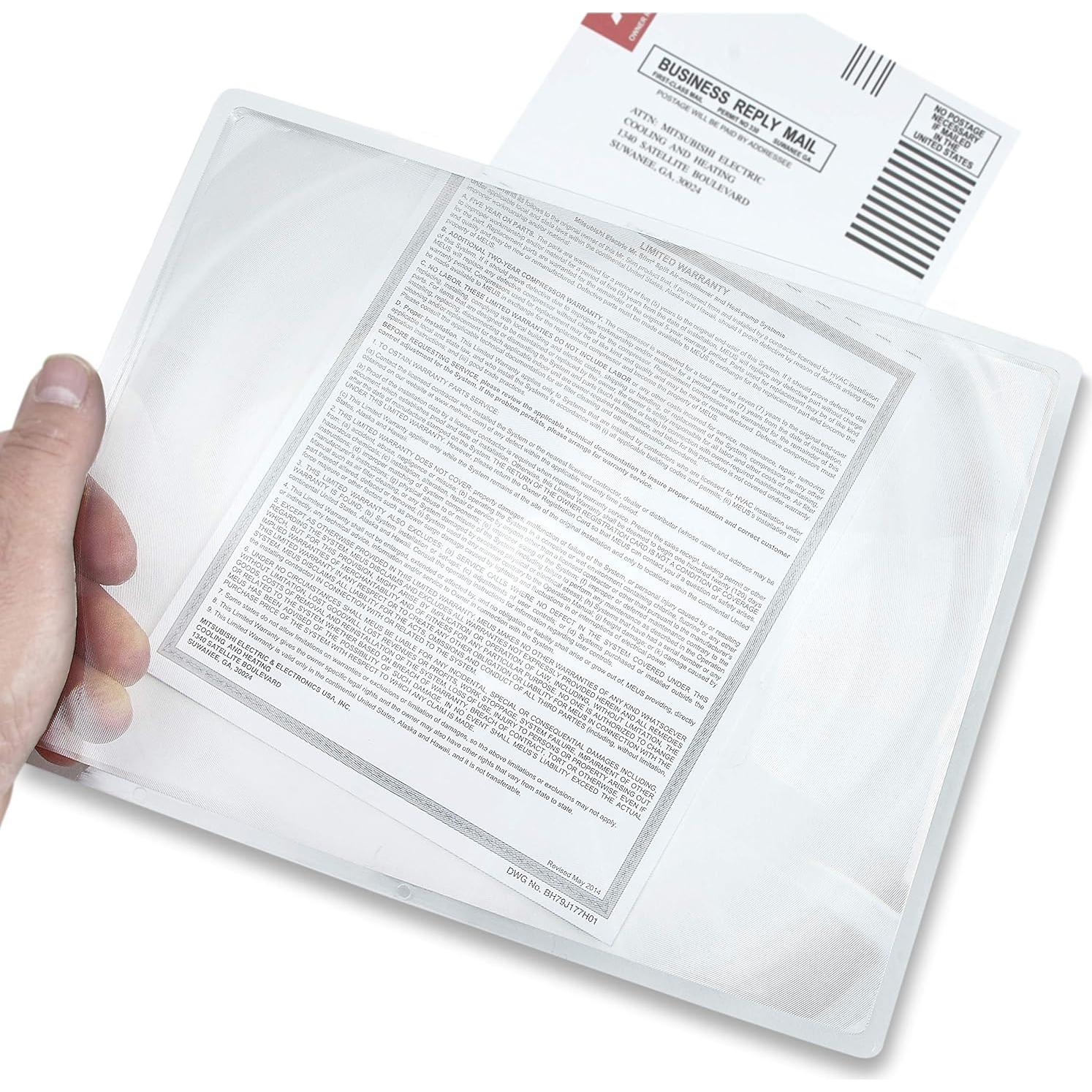 Lupas de Página Carson 2x Set de 8 Marco Rígido 21.6x27.9 cm