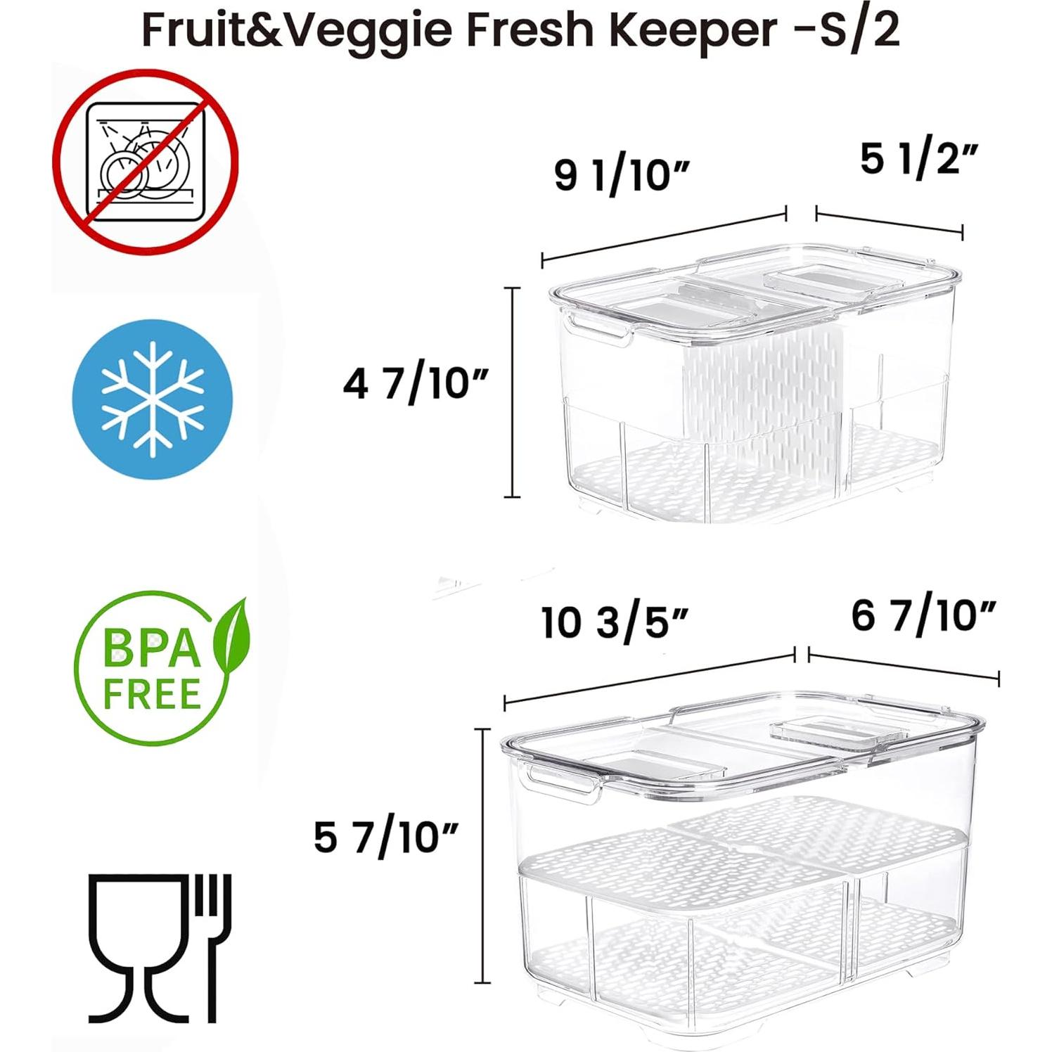 Contenedor de Almacenamiento Vacane 2 Piezas 2.8L y 5.7L