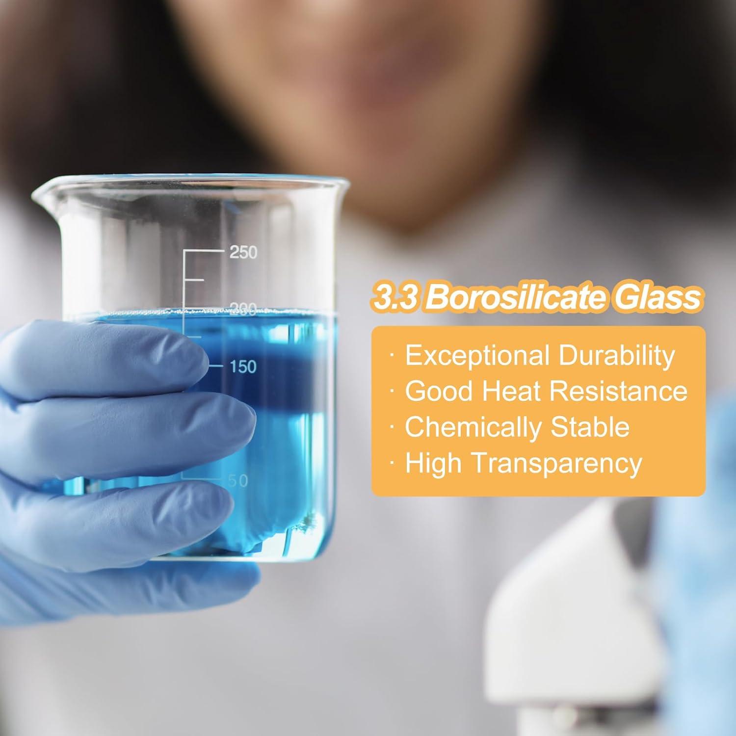 Vasos de Precipitados de Vidrio Borosilicato 50ml PATIKIL - Paquete de 12