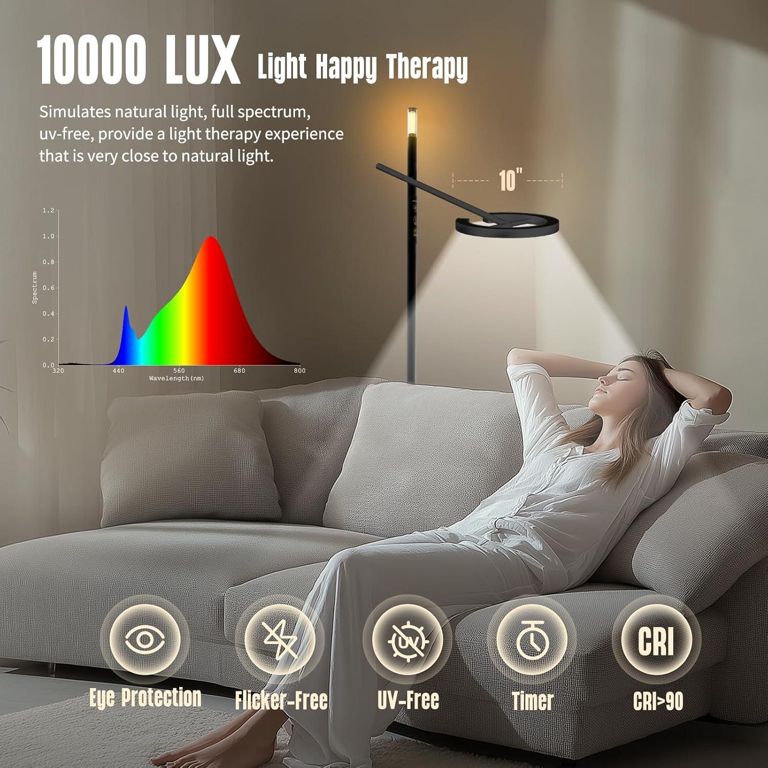 Lámpara de Terapia de Luz GLOWRIUM H1 10000 Lux Regulable
