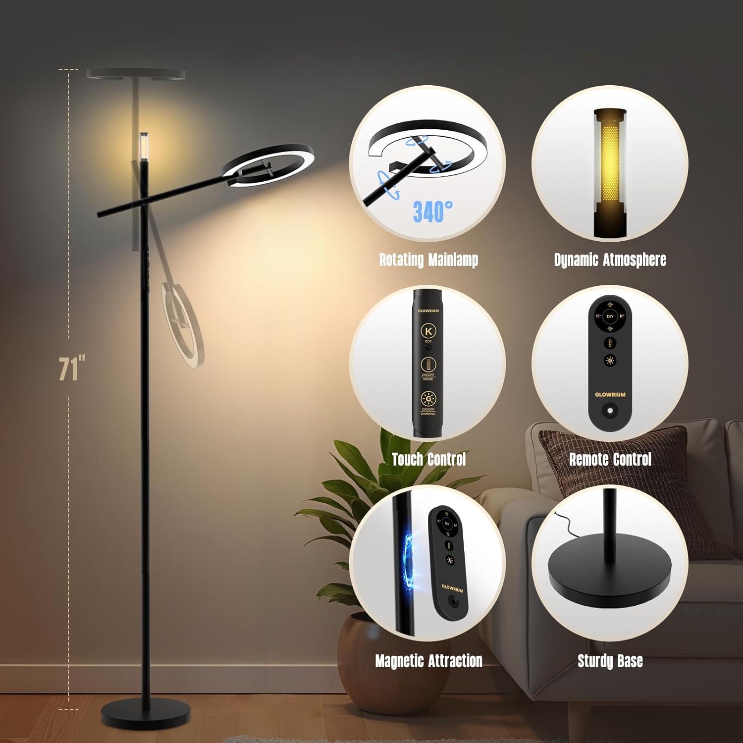 Lámpara de Terapia de Luz GLOWRIUM H1 10000 Lux Regulable