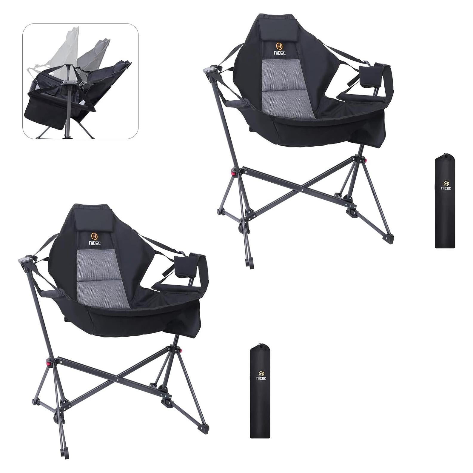 Silla de Camping Hammock Nice C Plegable con Soporte y Portavasos