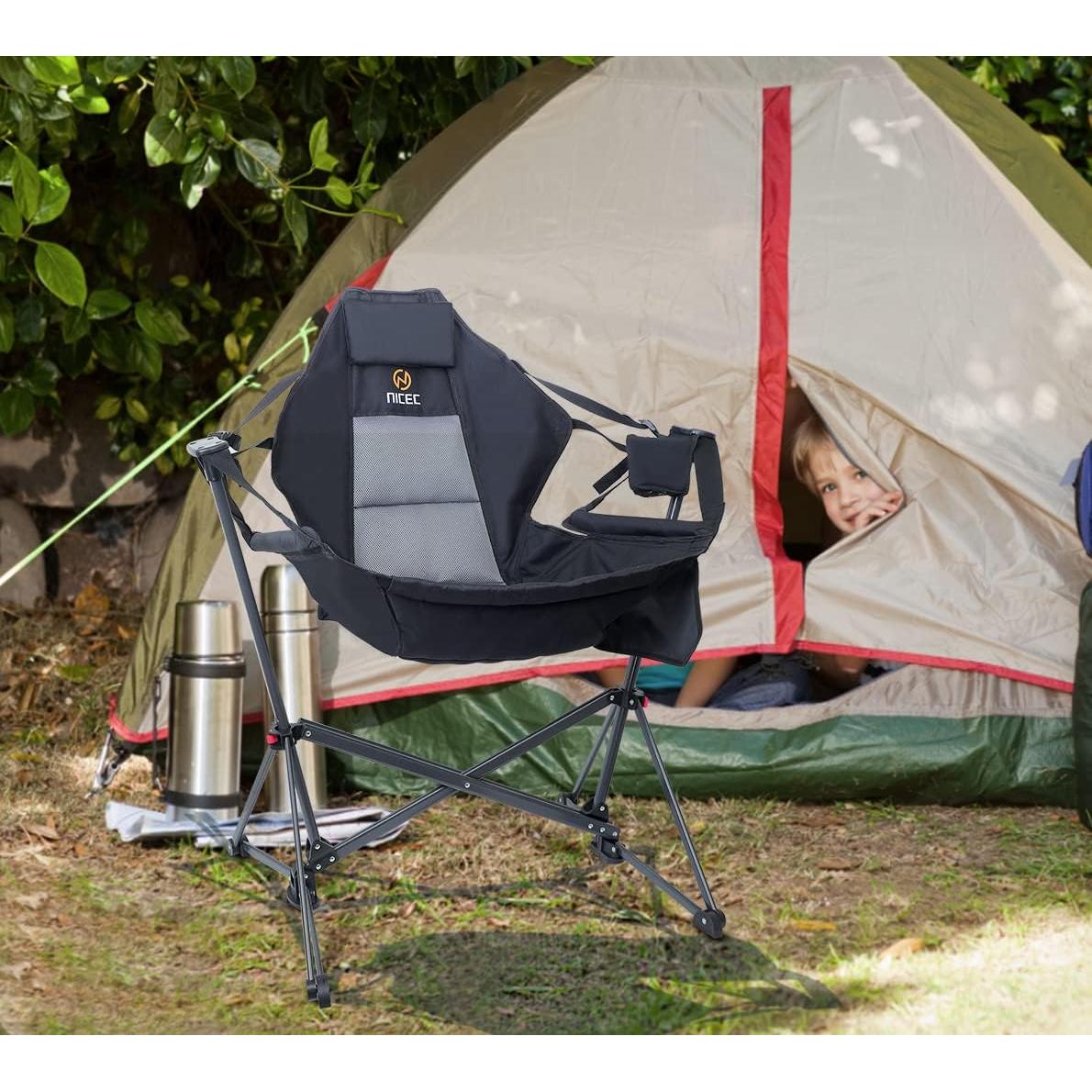 Silla de Camping Hammock Nice C Plegable con Soporte y Portavasos