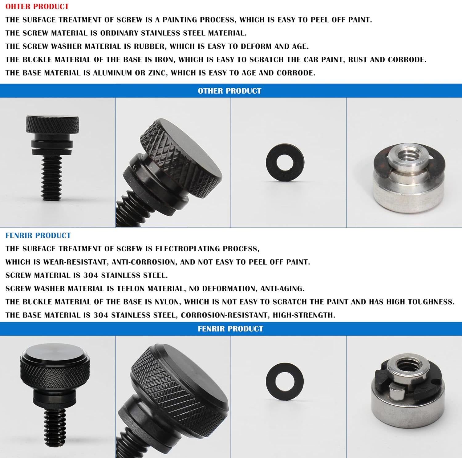 Kit Tornillo Liberación Rápida Asiento Fenrir Acero Inoxidable