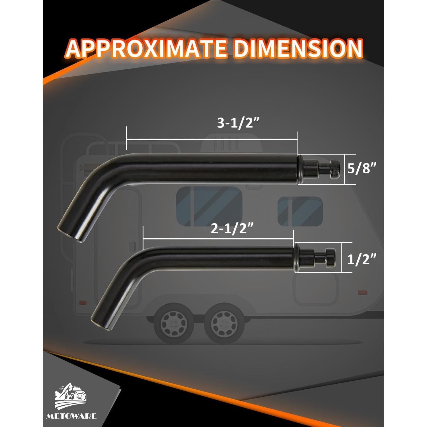 Cerradura de Enganche de Remolque METOWARE 1/2" y 5/8"
