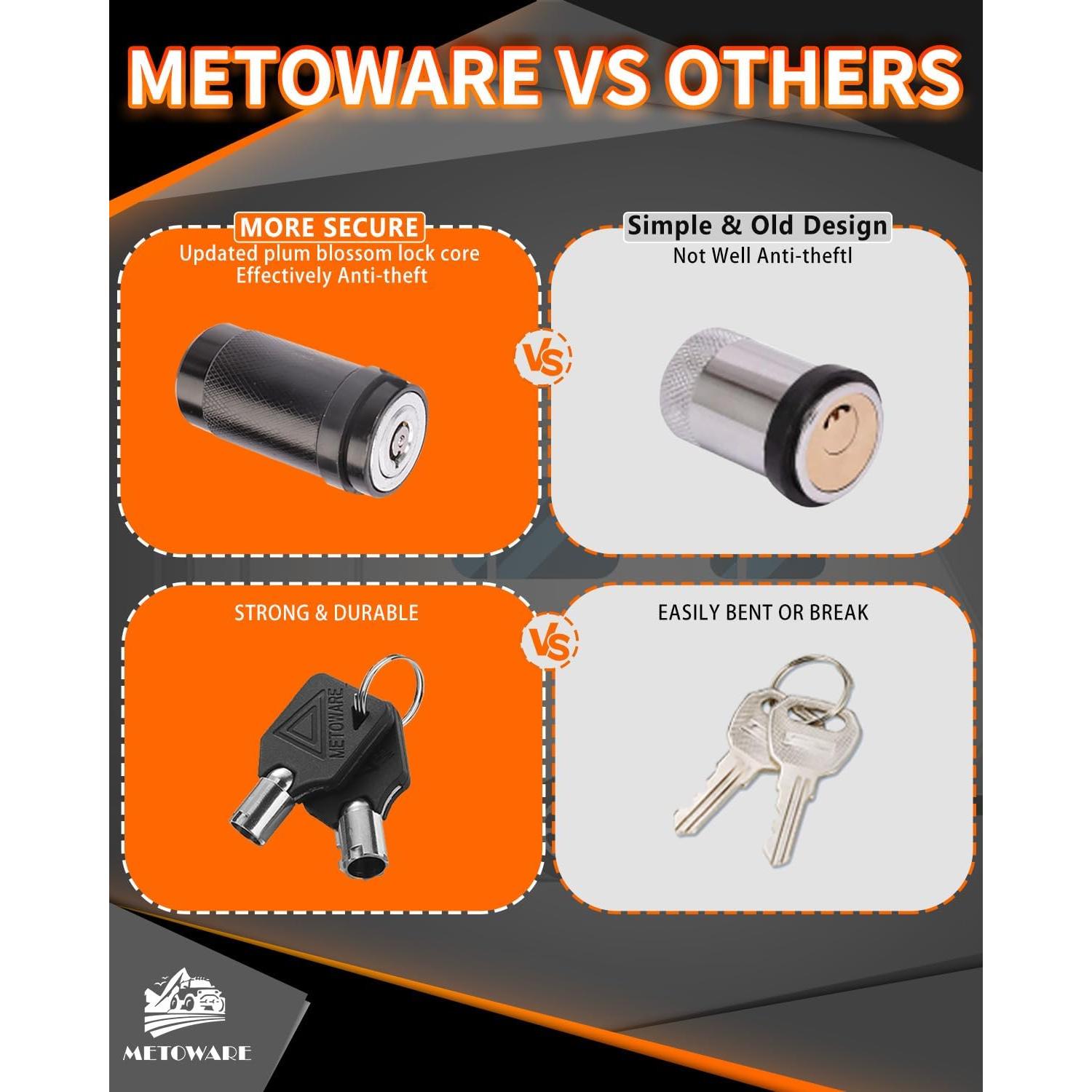 Cerradura de Enganche de Remolque METOWARE 1/2" y 5/8"