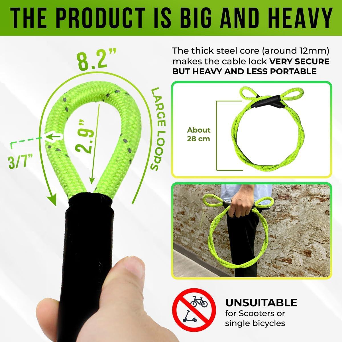 Candado de Cable de Seguridad GOLDEN COCK 7FT Acero Trenzado