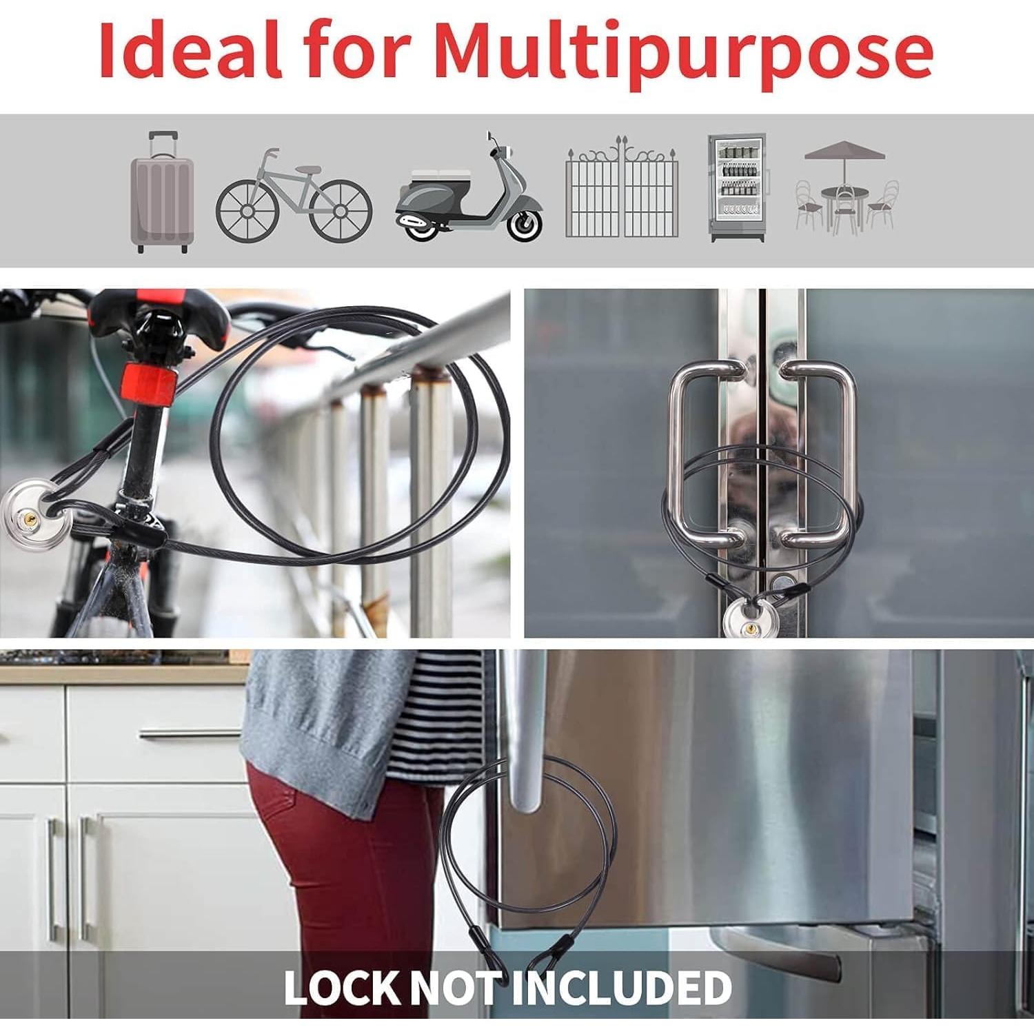 Cable de Acero de Seguridad DELSWIN 12mm x 122cm con Asas