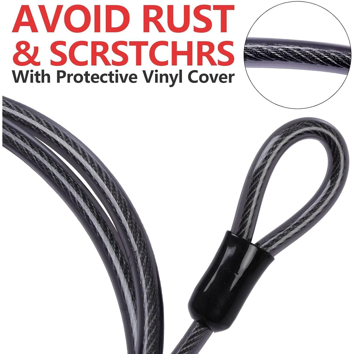 Cable de Acero de Seguridad DELSWIN 12mm x 122cm con Asas