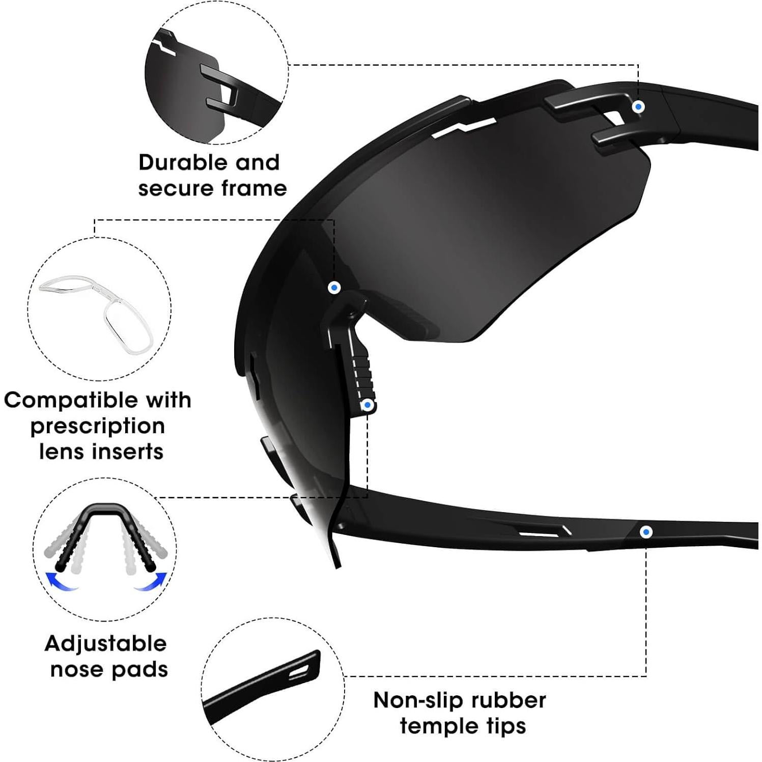 Gafas de sol deportivas AVV UV400 polarizadas para ciclismo
