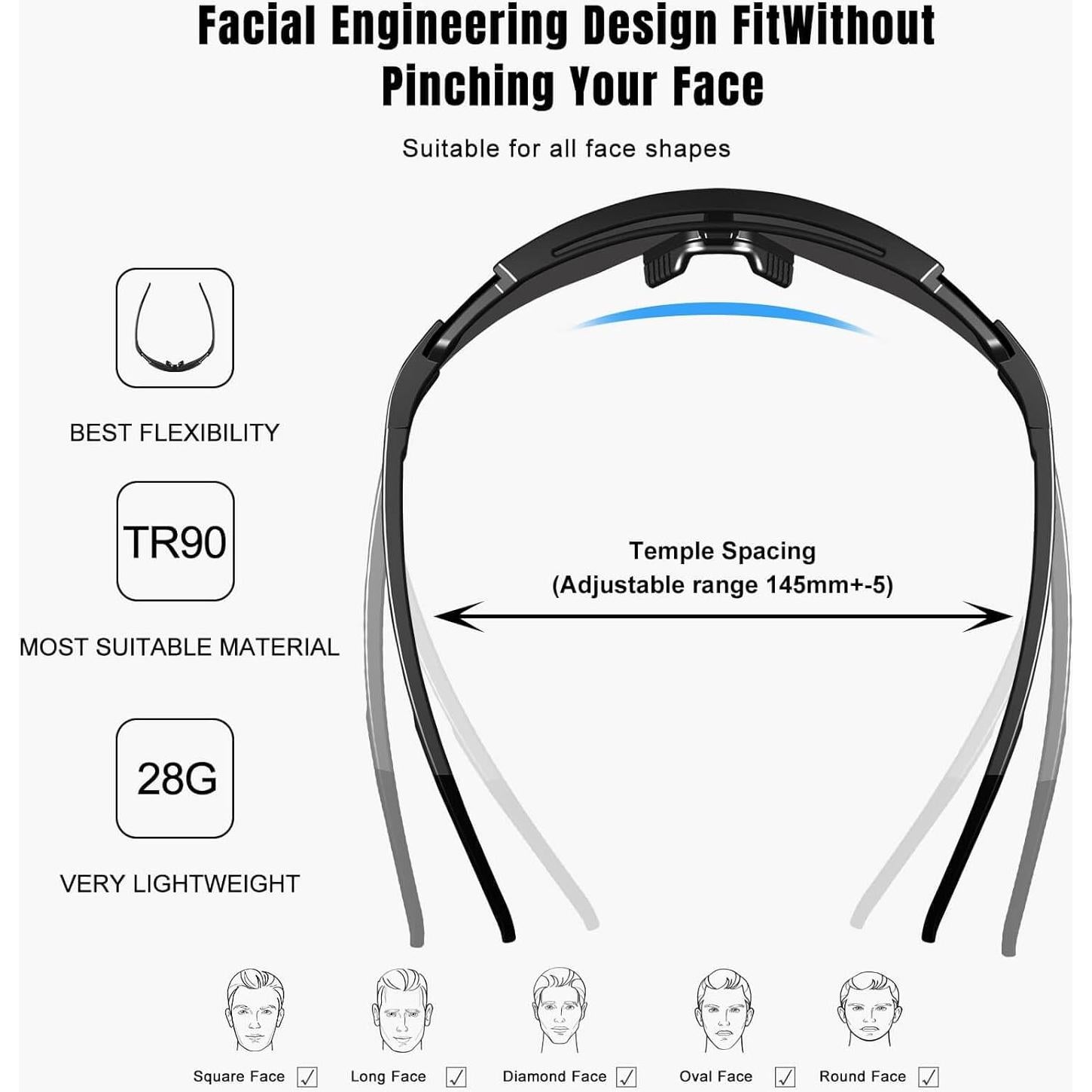 Gafas de sol deportivas AVV UV400 polarizadas para ciclismo