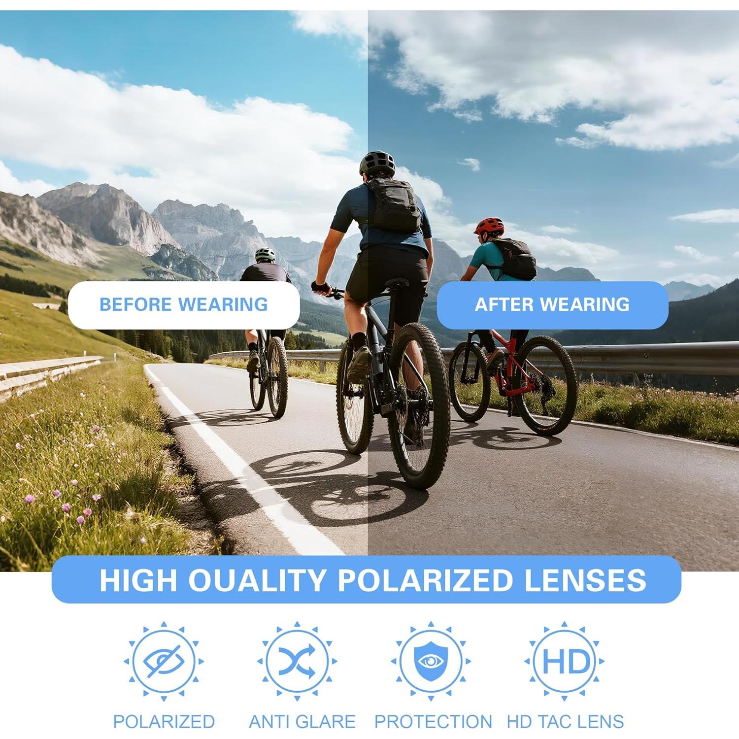 Gafas de Sol Deportivas Suoso Polarizadas UV400 para Hombres