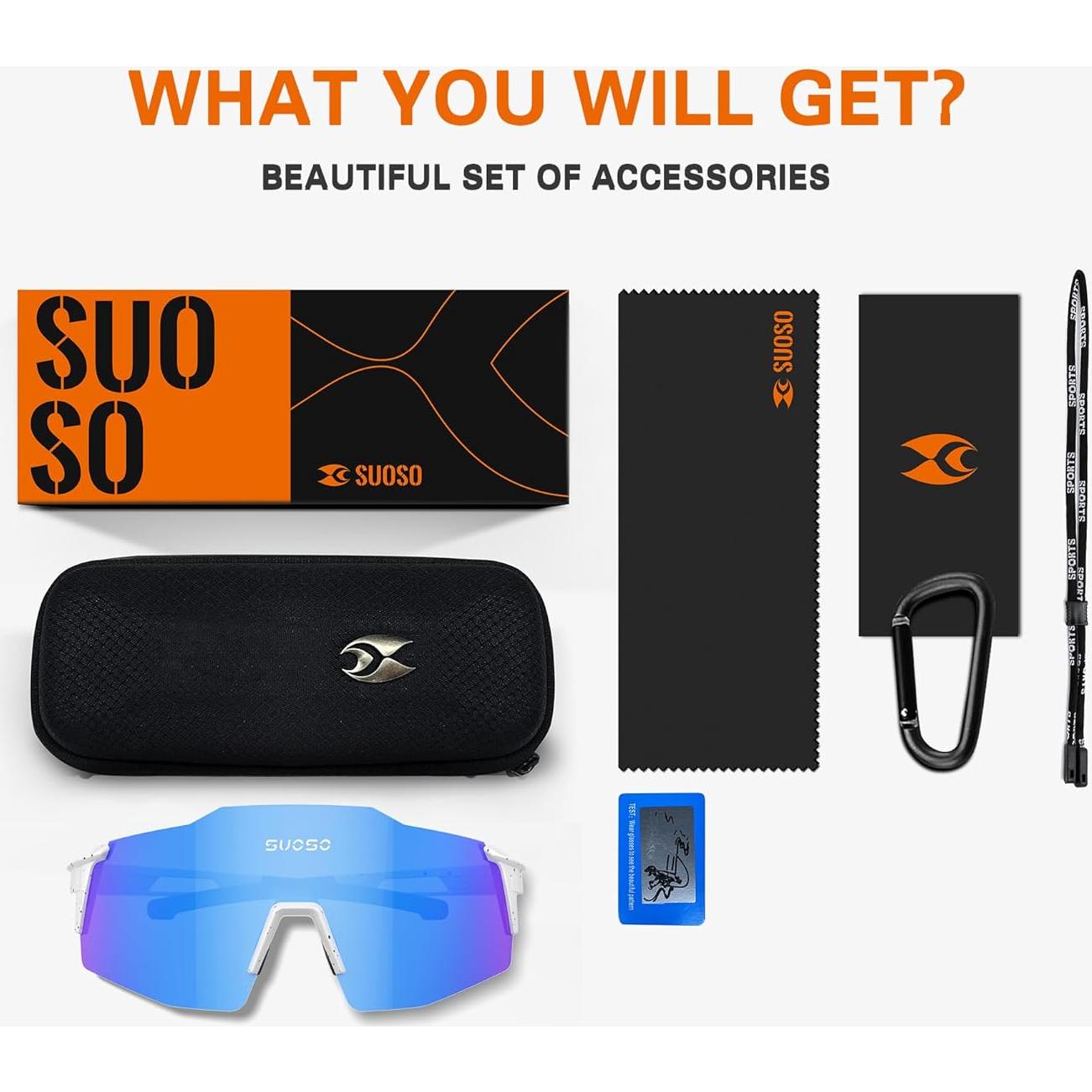 Gafas de Sol Deportivas Suoso Polarizadas UV400 para Hombres