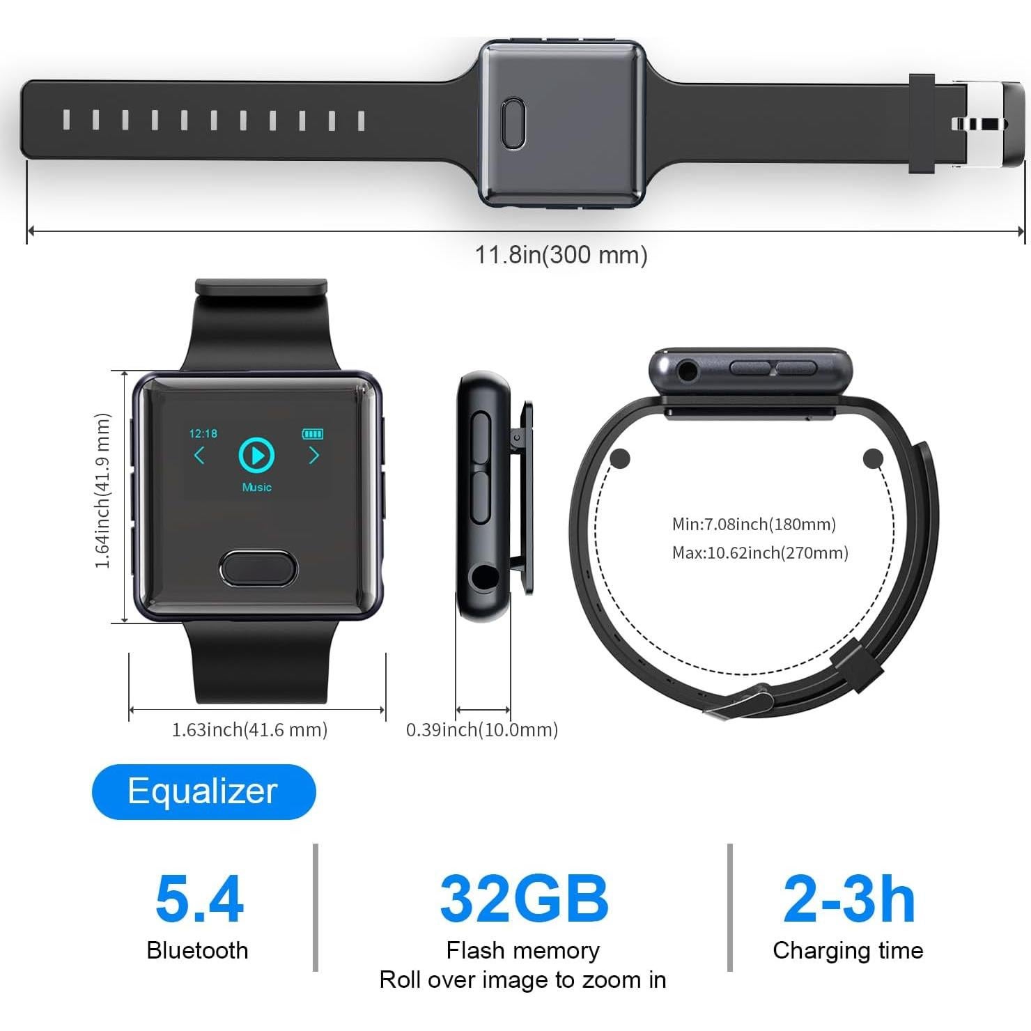 Reproductor MP3 Bluetooth WiWOO U3 Deportivo con Clip y Correa