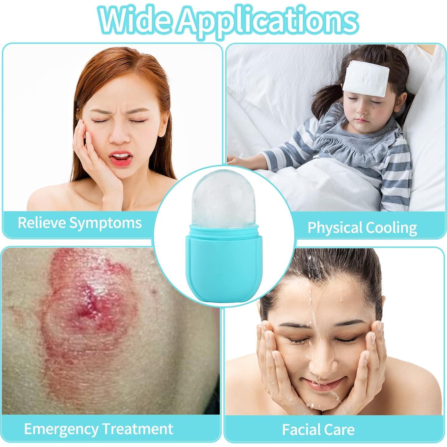 Rodillo de Hielo Facial Chefensty Ovalado Azul - Cuidado Piel