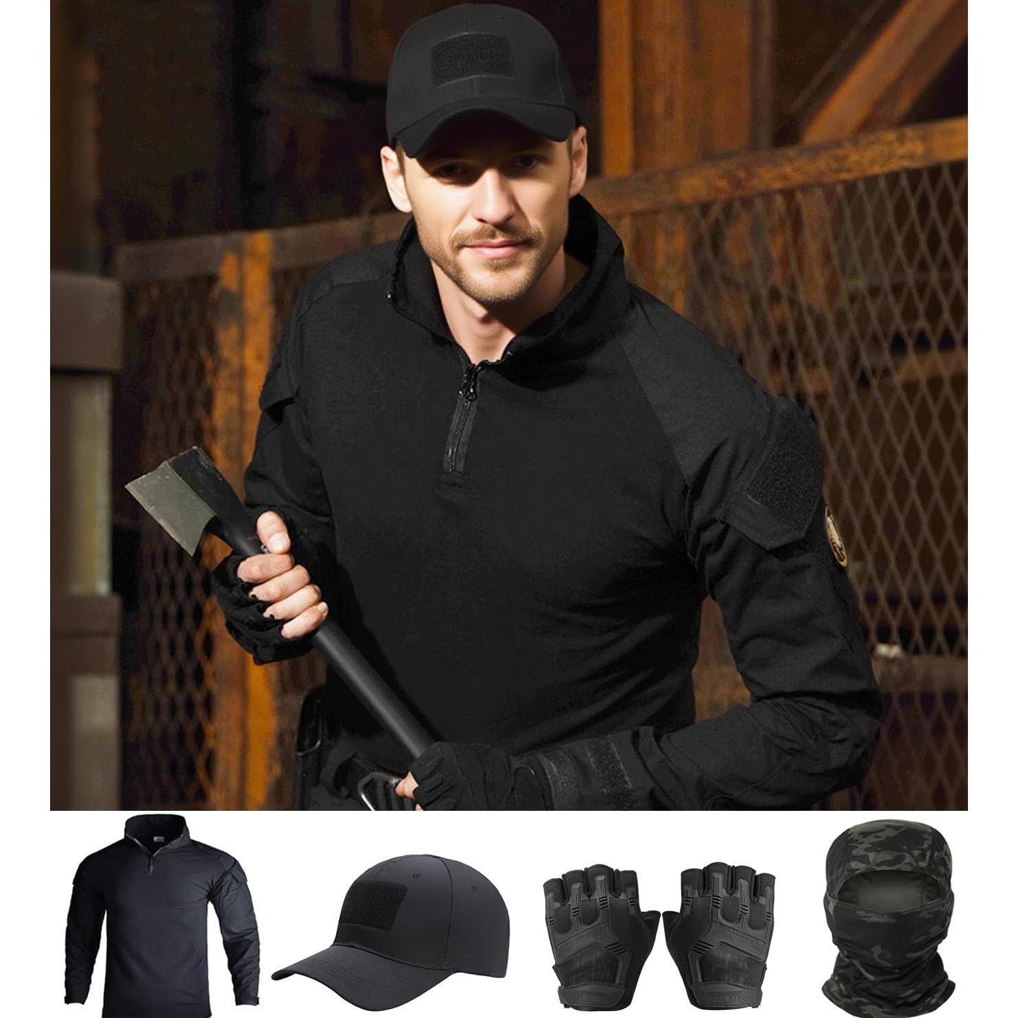 Conjunto Táctico Militar SANYETS: Camisa, Gorra, Guantes y Más