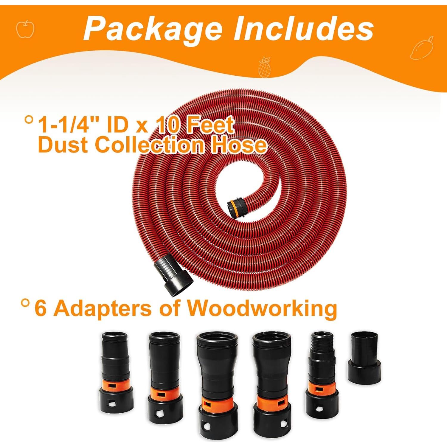 Manguera de Aspiradora SMZTools 10 pies con 6 Adaptadores