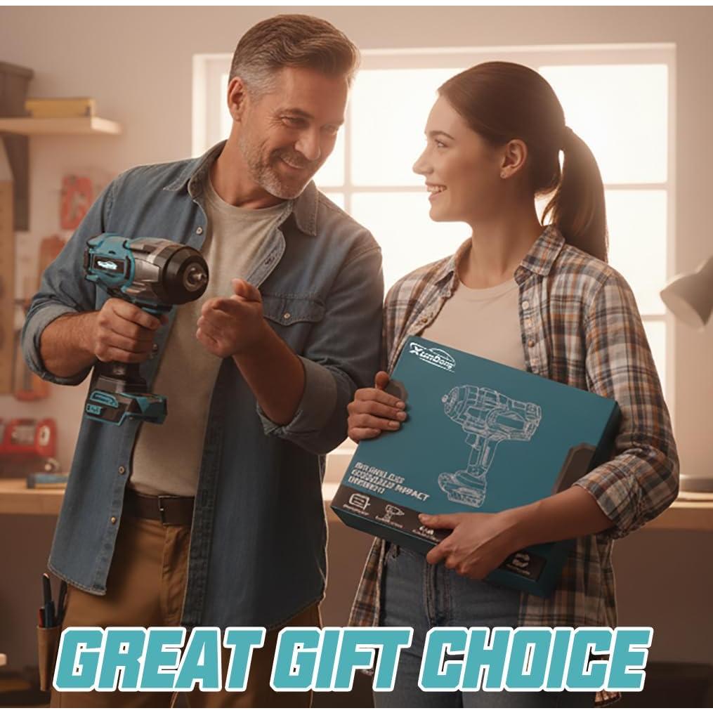 Llave de impacto inalámbrica XunDong 1/2" 2200N.m 1600 pies-libras