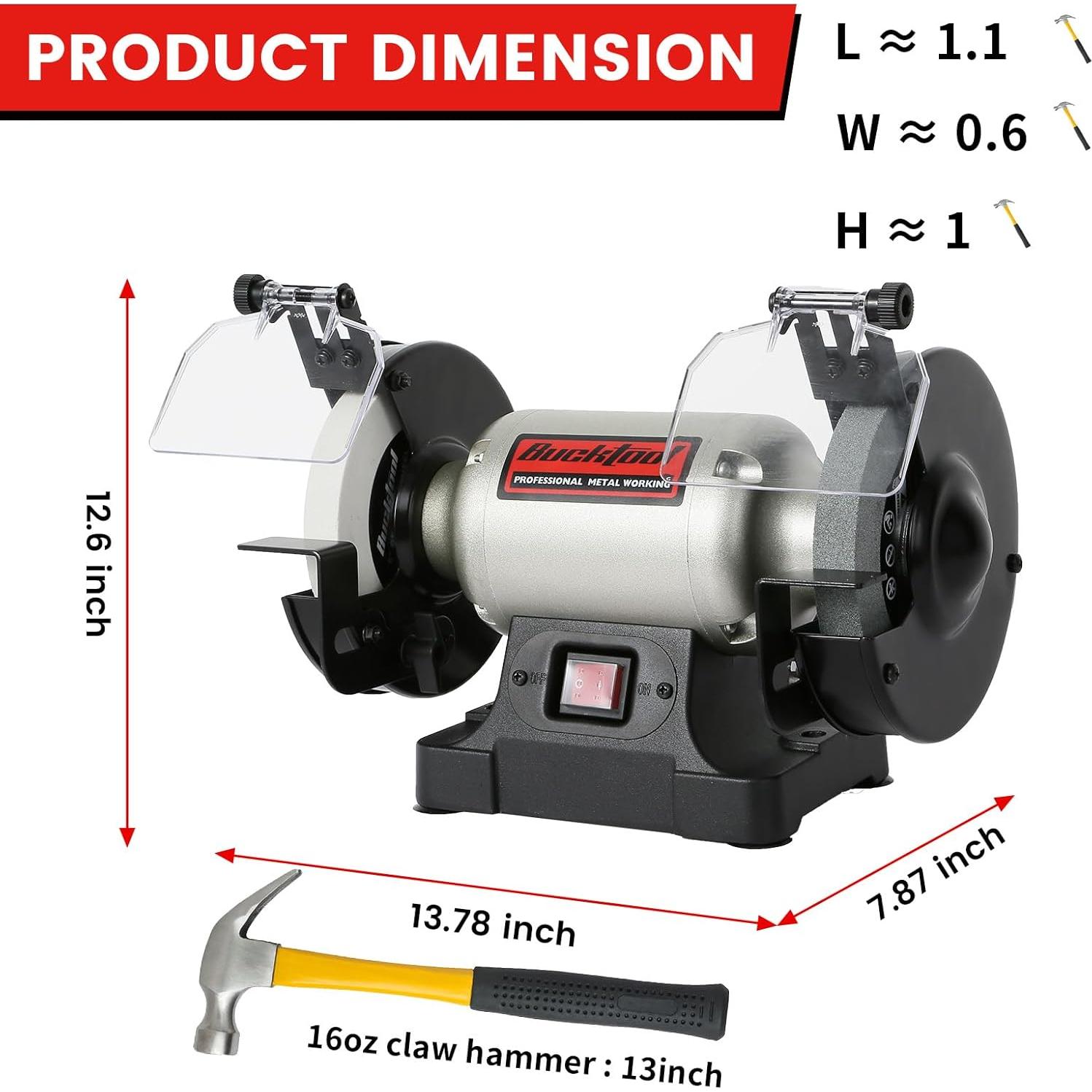 Esmeril de Banco BUCKTOOL 6" Baja Velocidad 1/3HP TLG-150S