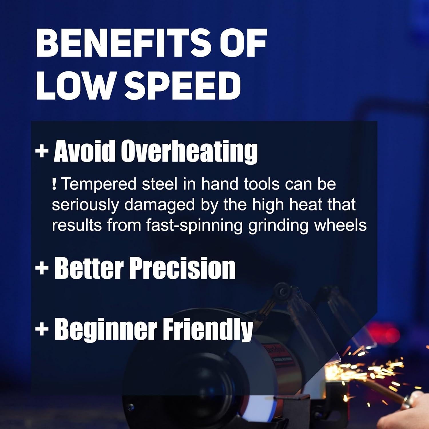 Esmeril de Banco BUCKTOOL 6" Baja Velocidad 1/3HP TLG-150S