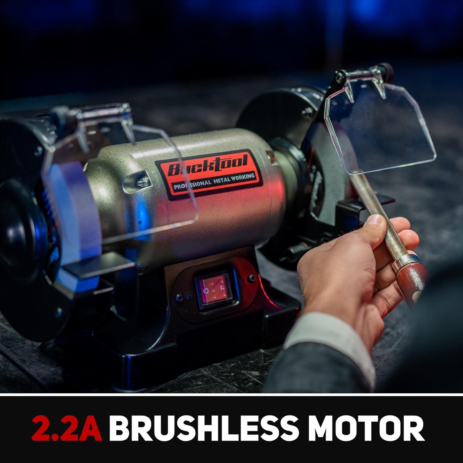 Esmeril de Banco BUCKTOOL 6" Baja Velocidad 1/3HP TLG-150S