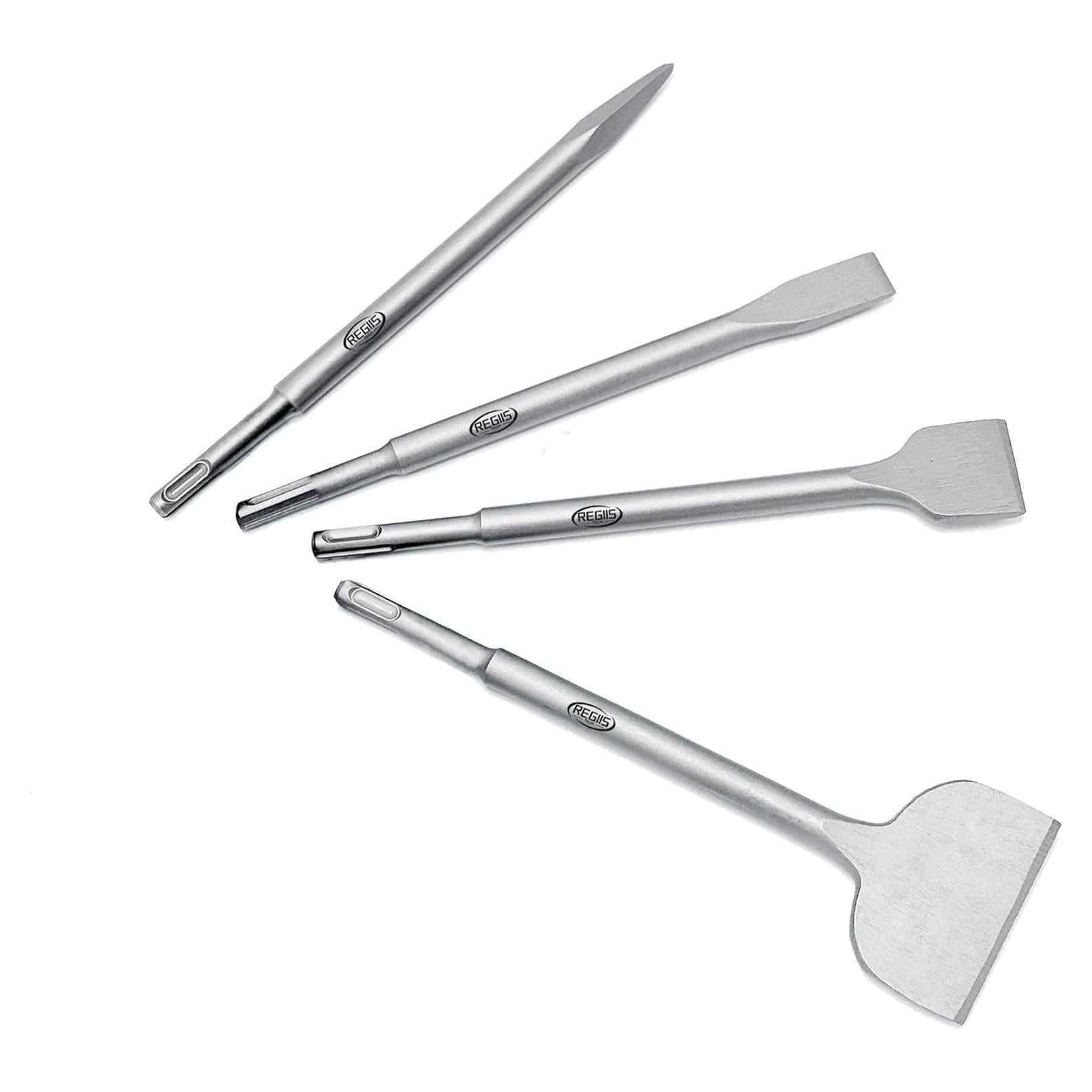 Juego de 4 Cinceles SDS Plus Regiis Tech para Concreto