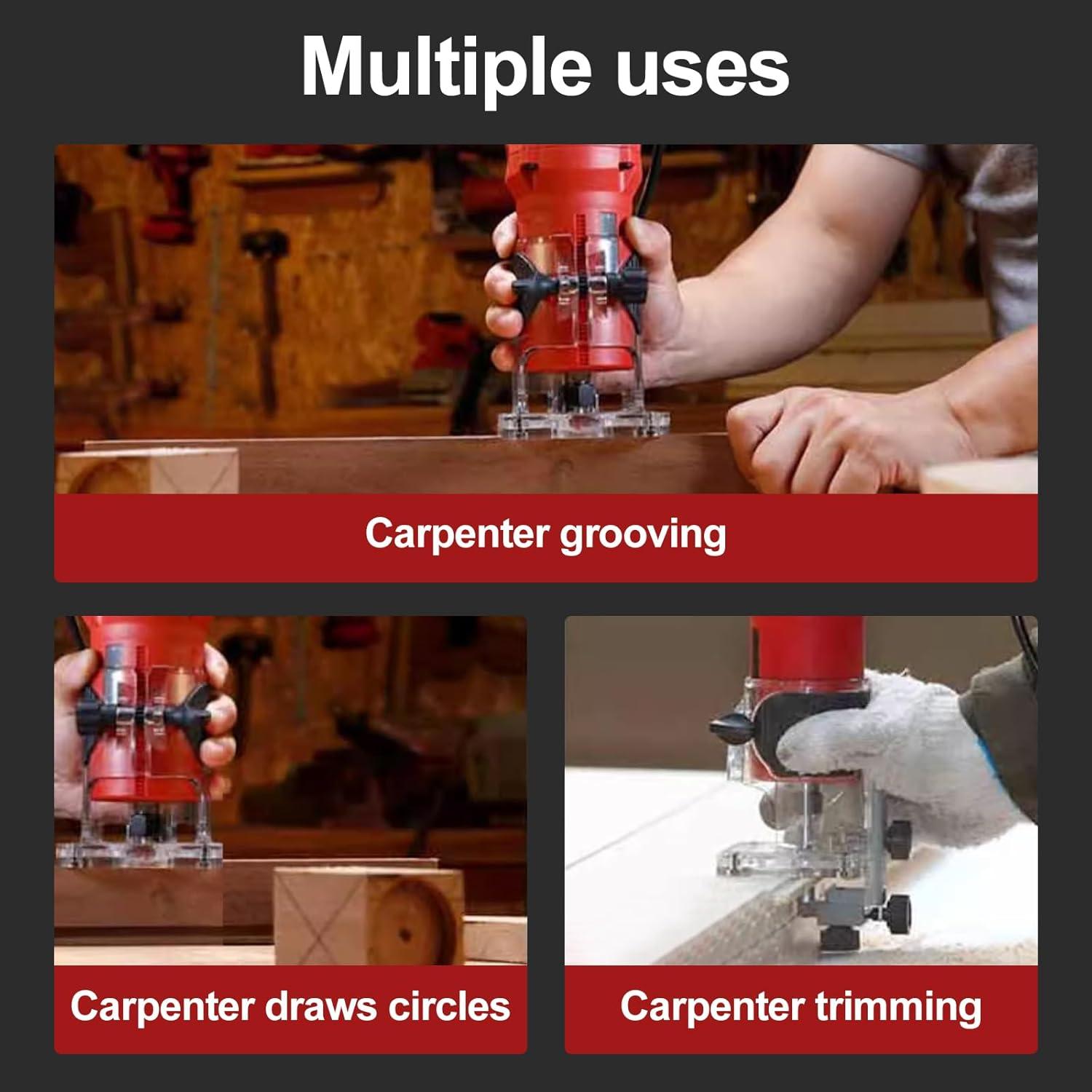 Router de Madera LiunxDromic US5 800W 110V con 12 Brocas