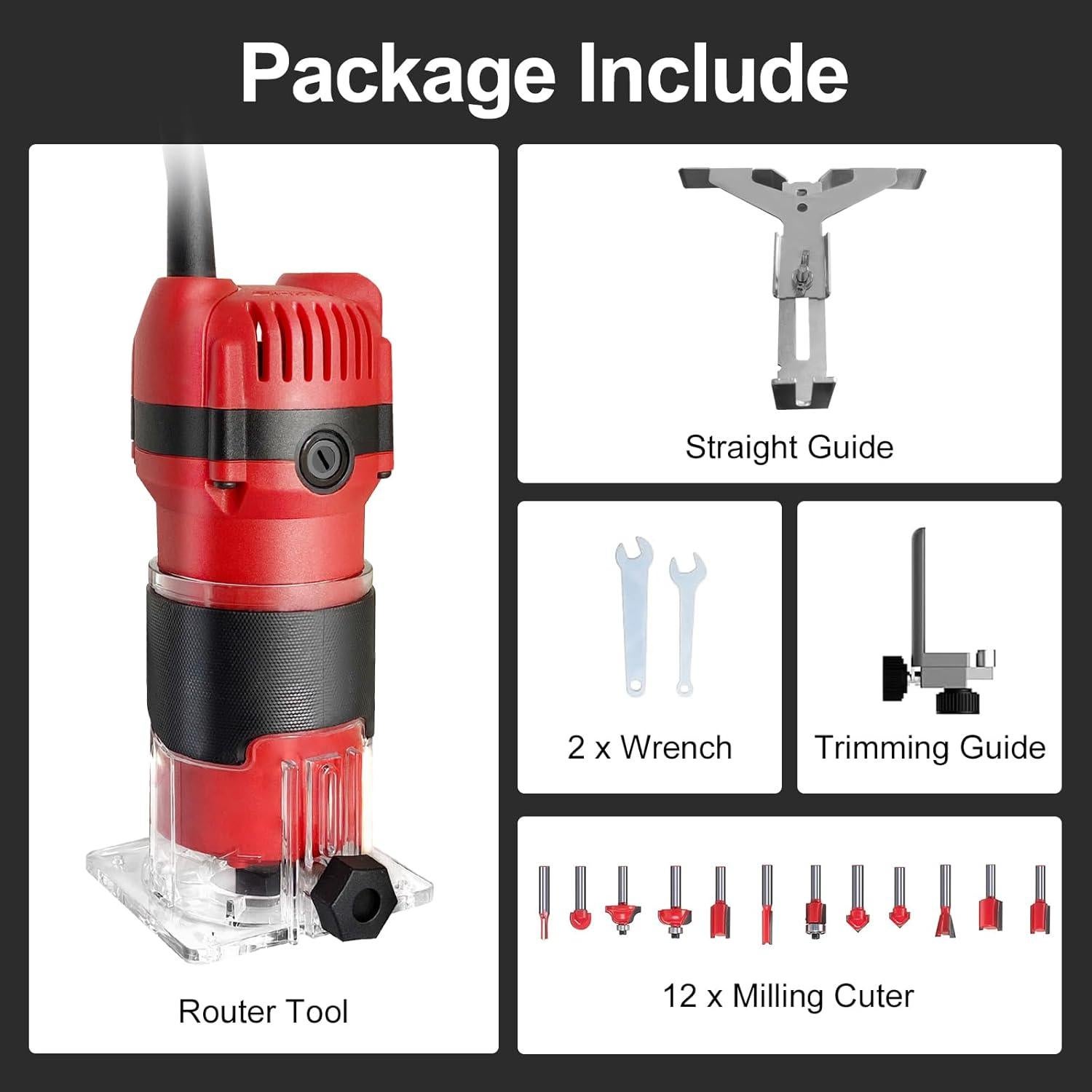 Router de Madera LiunxDromic US5 800W 110V con 12 Brocas