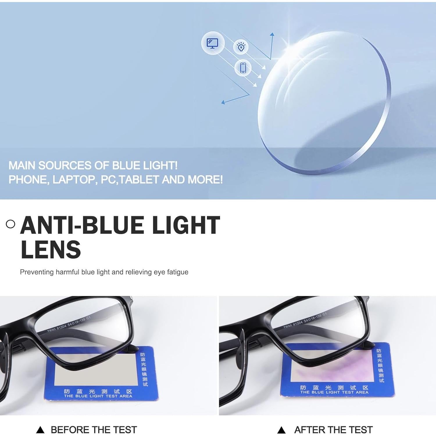 Gafas fotocromáticas PEEPAI anti-luz azul 54mm unisex