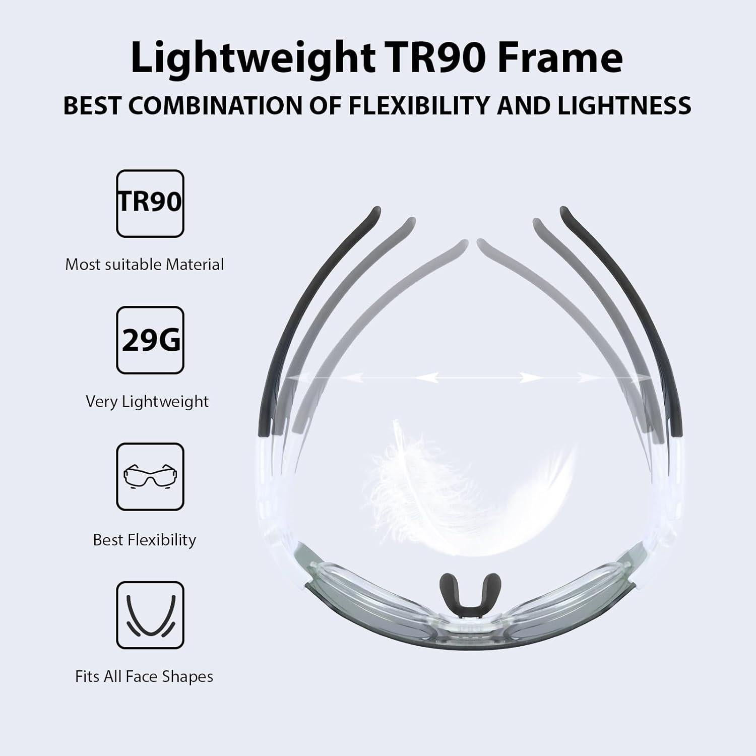 Gafas de sol deportivas TR90 UV400 DoouBao para ciclismo