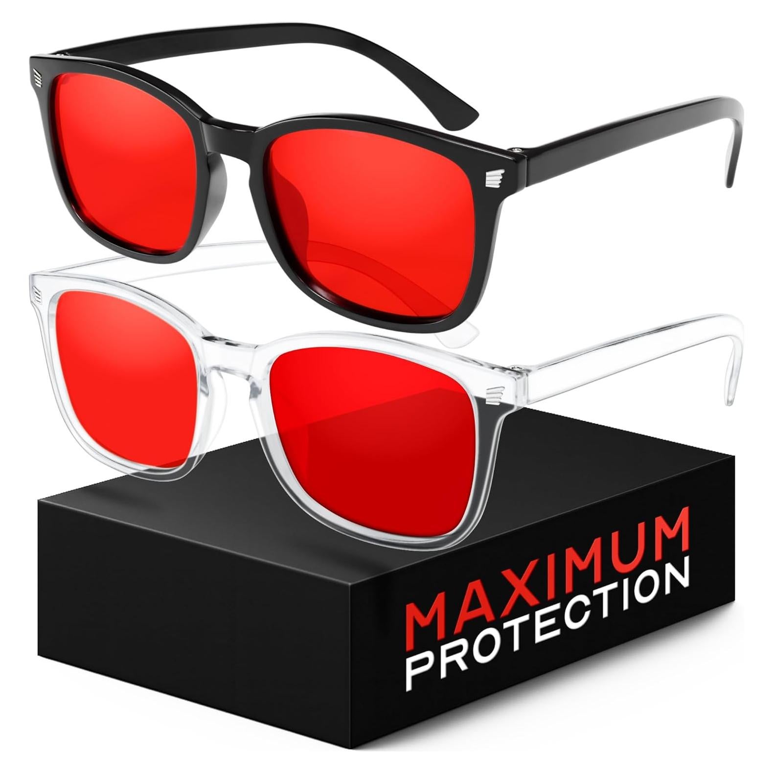 Gafas de Sueño Livho Anti Luz Azul para Computadora - Lentes Rojos