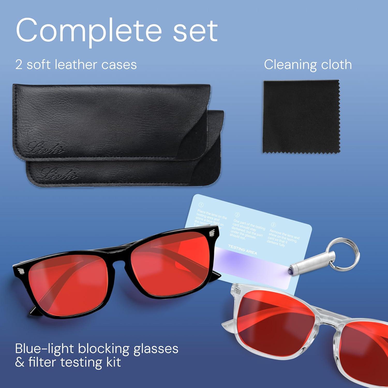 Gafas de Sueño Livho Anti Luz Azul para Computadora - Lentes Rojos