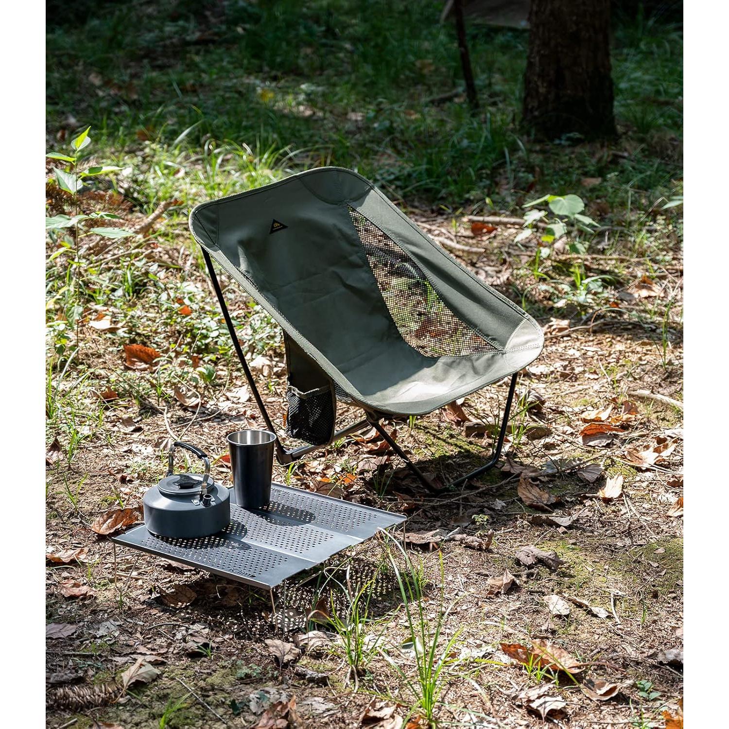 Silla de Camping Plegable iClimb Ultraligera Verde 0.86 kg