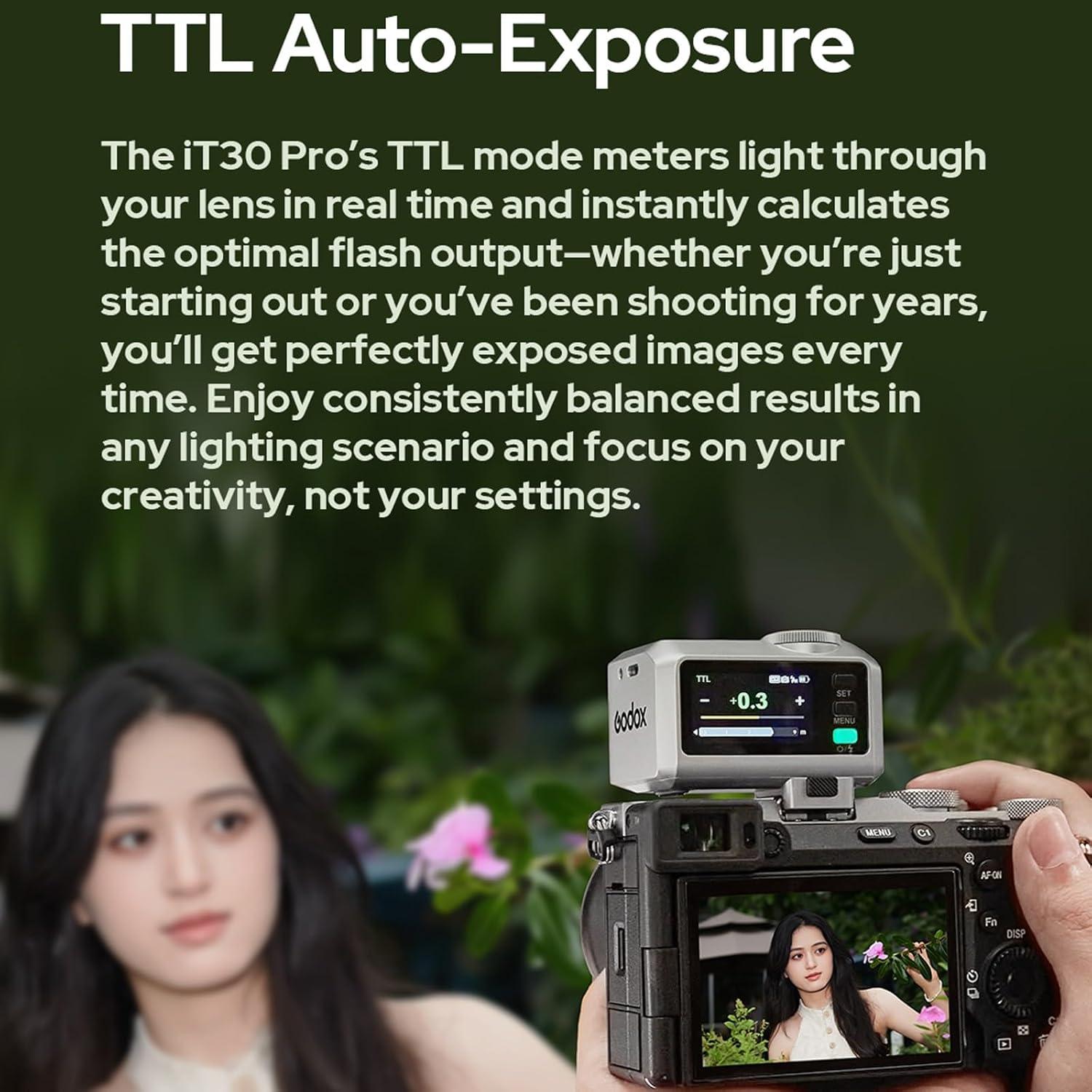 Flash Godox iT30 Pro C TTL para Cámara Canon - Pantalla Táctil