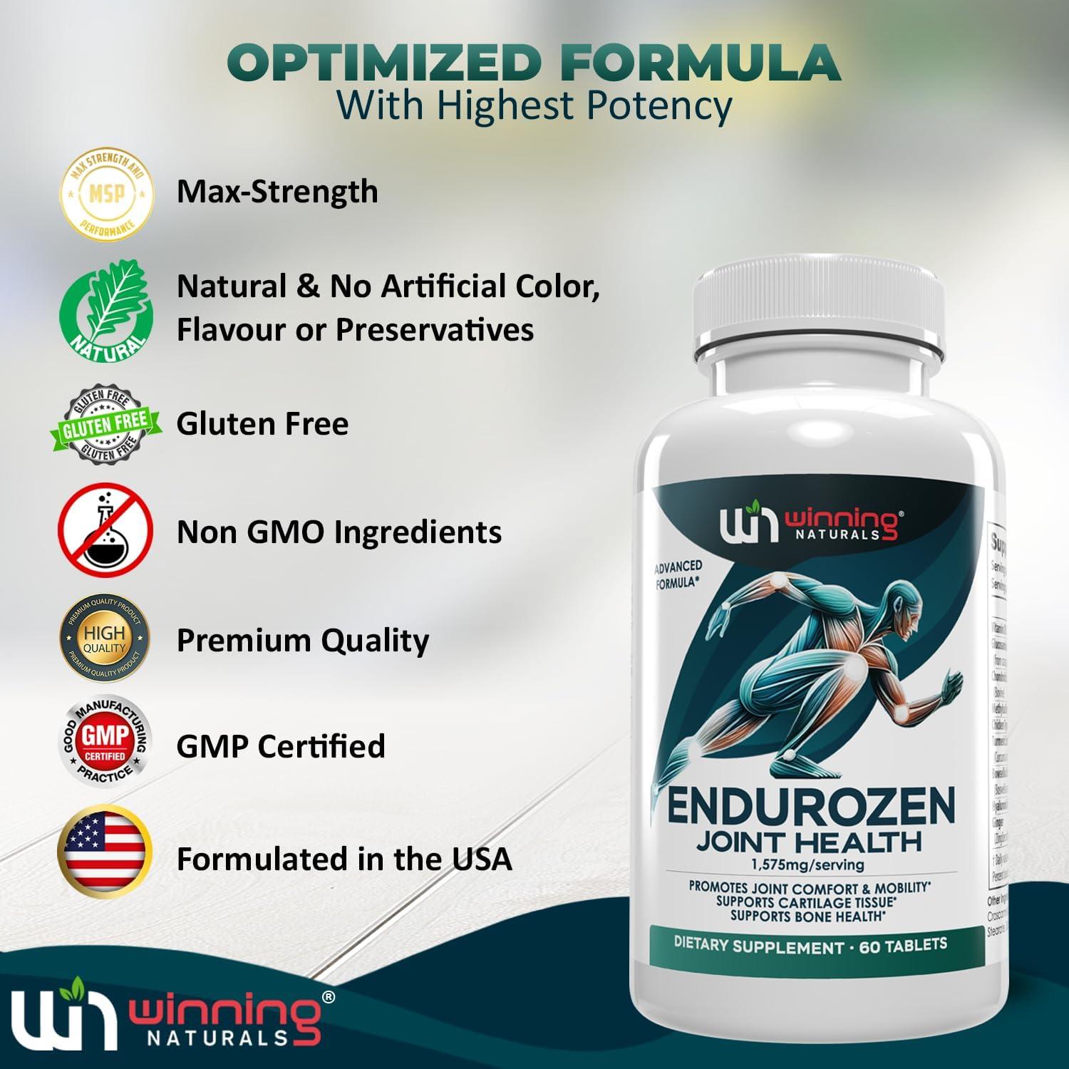 Suplemento Articular EnduroZen 60 tabletas - Glucosamina, MSM, Cúrcuma