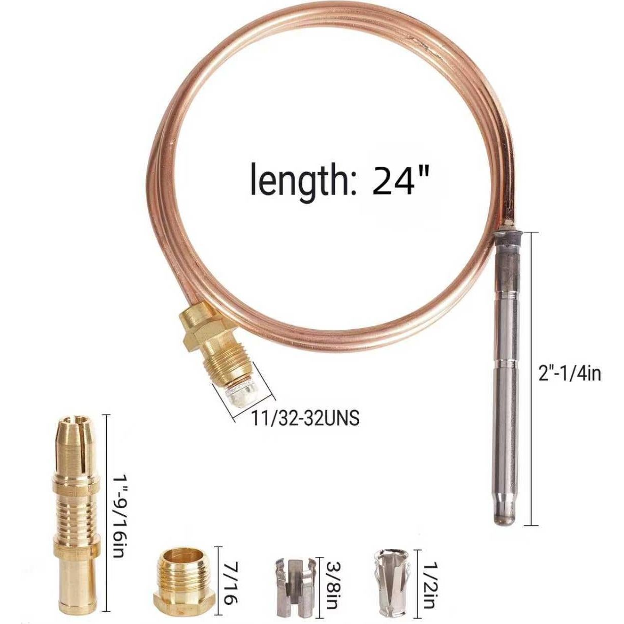 Termopar de 61 cm Robertshaw 1980-024 para control de gas